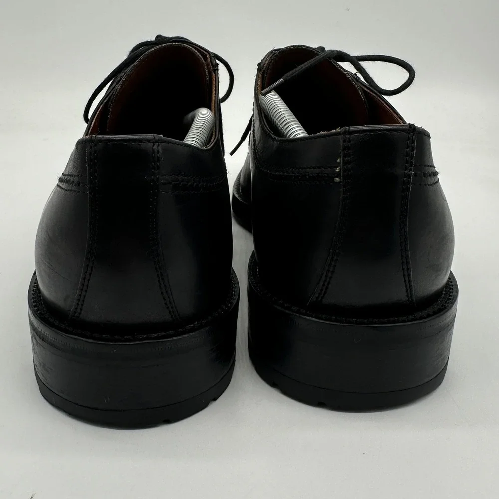 Faconnable Alan Men Oxford Dress Shoes 13M Black Leather Split Toe Made In Italy